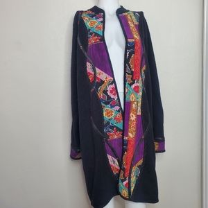 Vintage Koos Van Den Akker Sweater Quilt Patchwork Silk Wool Blend Large